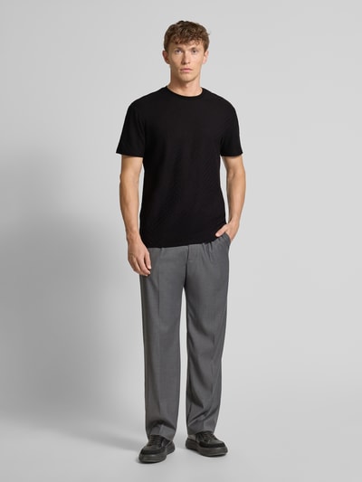 ARMANI EXCHANGE Regular Fit T-Shirt aus reiner Baumwolle mit Strukturmuster Black 1
