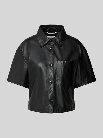 Marc O'Polo Lederbluse mit 1/2-Arm Black 2