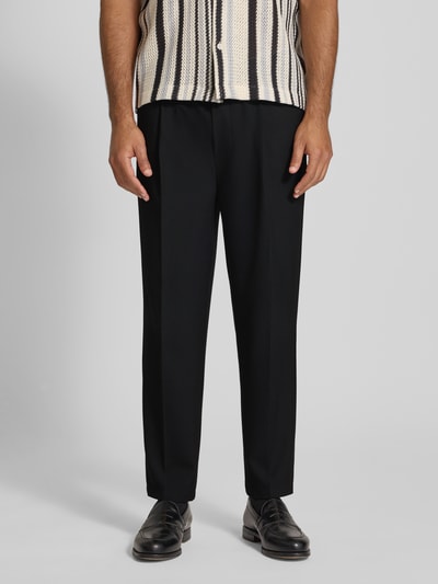 Casual Friday Tapered fit stoffen broek met bandplooien, model 'Haakan' Antraciet - 4