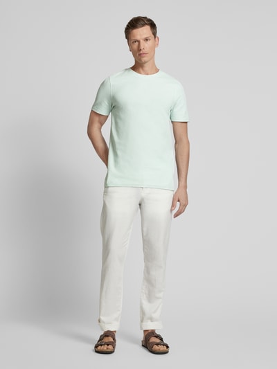 MCNEAL T-shirt met geribde ronde hals Lichtturquoise - 1