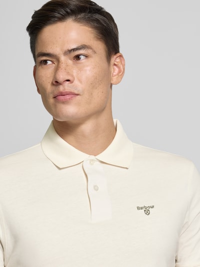 Barbour Tailored Fit Poloshirt aus reiner Baumwolle Offwhite 3