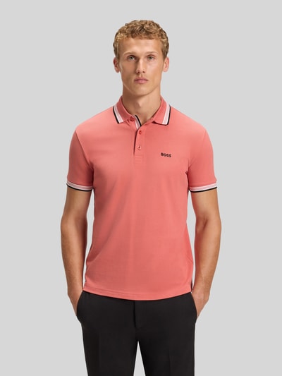 BOSS Green krój regular fit kołnierzyk polo z czystej bawełny model 'PADDY' Mocnoróżowy 4