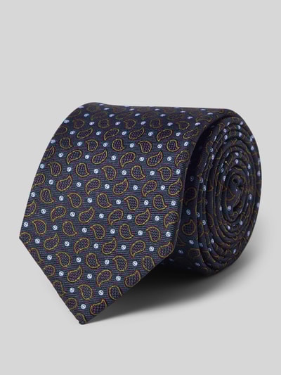 OLYMP Seidenkrawatte mit Strukturmuster Mittelbraun 1