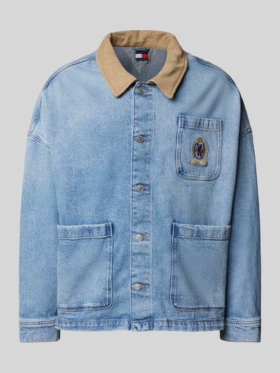 Tommy Jeans Relaxed Fit Jeansjacke mit Kontrast-Kragen Hellblau 2