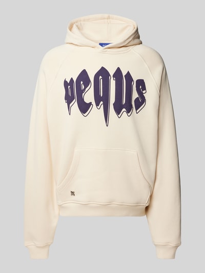 PEQUS Hoodie met labelprint, model 'Outlined Mythic Logo' Zand - 2