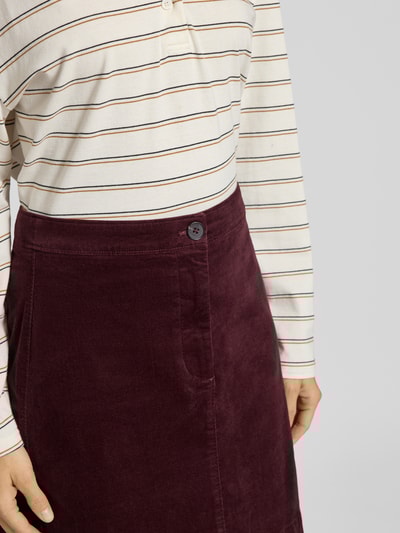 Marc O'Polo Leicht ausgestellter Mini-Rock aus Baumwoll-Mix Bordeaux 3