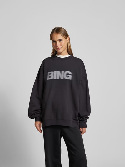 Anine Bing Oversized Sweatshirt mit Label-Print Black 4