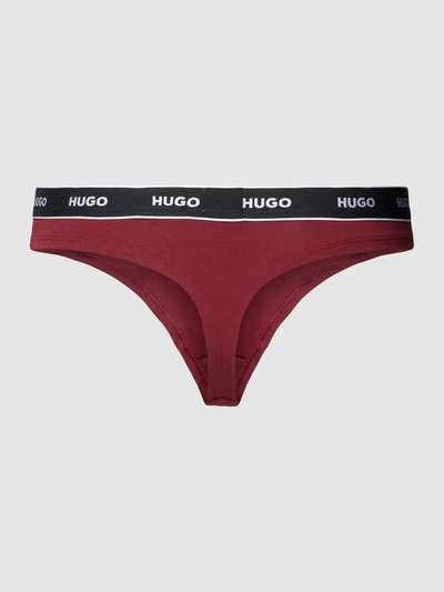 HUGO String mit elastischem Logo-Bund Modell 'Carousel' Bordeaux 3