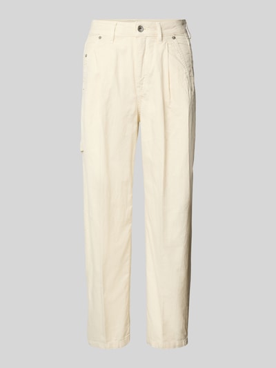 DRYKORN Spodnie o kroju tapered fit z fakturowanym wzorem model ‘QUALIFY’ Écru 2