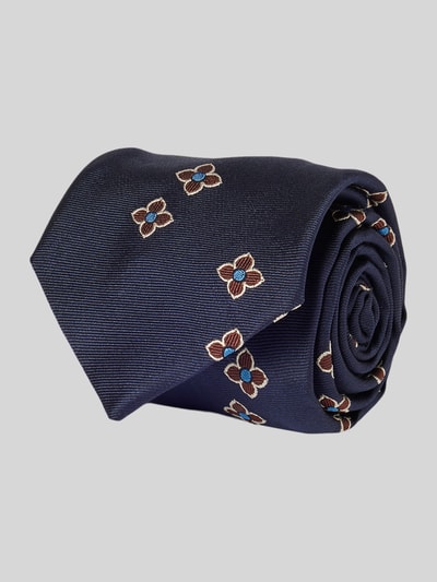 altea Seidenkrawatte mit Strukturmuster Marine 1