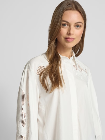 Luisa Cerano Relaxed Fit Bluse mit Ballonärmeln Offwhite 3