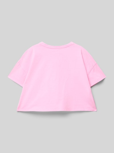 Mango T-Shirt mit geripptem Rundhalsausschnitt Pink 3
