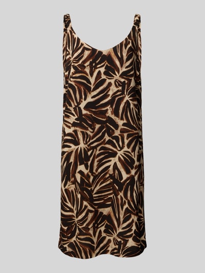 Soyaconcept Sukienka o długości do kolan z wiskozy z dekoltem w serek Ciemnobrązowy 2