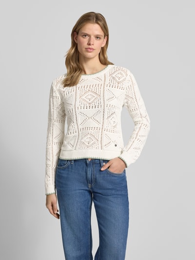 Pepe Jeans regular fit gebreide trui van puur katoen model 'KAS' Offwhite - 4