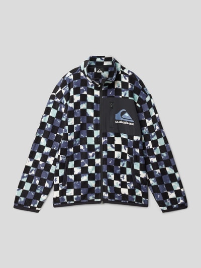 Quiksilver Fleecejack met all-over motief, model 'RADICAL TIMES POLAR' Rookblauw - 1