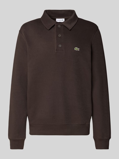 Lacoste Regular Fit Sweatshirt aus reiner Baumwolle Dunkelbraun 2
