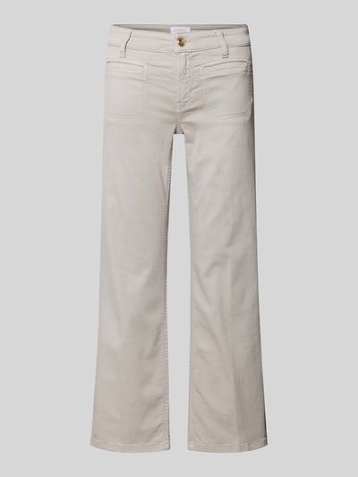 Produktfoto, Cropped Jeans mit Bügelfalten und Eingrifftaschen von Cambio in Beige aus Baumwoll-Mix mit Stretch-Anteil, glatte Oberfläche