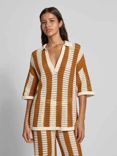 INFLUENCER'S CHOICE BY P&C* Sweter z dzianiny z rękawem o dł. 1/2 Camel 4