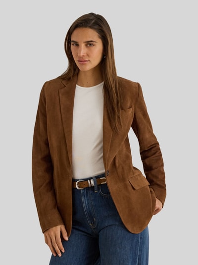 Lauren Ralph Lauren Regular Fit Blazer aus echtem Veloursleder Camel 4
