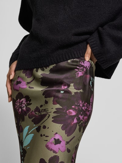 mbyM Długa spódnica z wiskozy z elastycznym pasem model ‘Malira’ Khaki 3