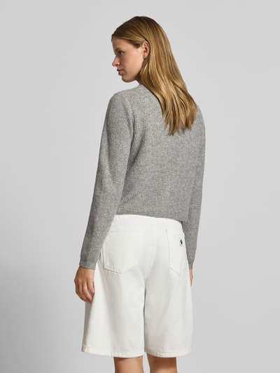 PIECES Strickjacke mit Woll-Anteil Modell 'SILLY' Mittelgrau Melange 5