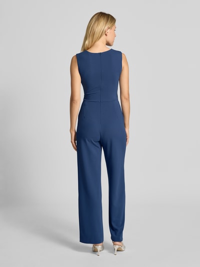 Swing Jumpsuit mit Rundhalsausschnitt und Raffungen Blau 5