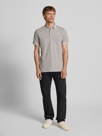 G-Star Raw Slim fit poloshirt met labelstitching, model 'Dunda' Lichtgrijs - 1