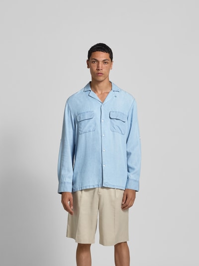 Officine Générale Relaxed Fit Jeanshemd aus reinem Lyocell Hellblau 4