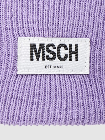 MSCH Copenhagen Czapka beanie z naszywką z logo model ‘Mojo’ Fioletowy 2