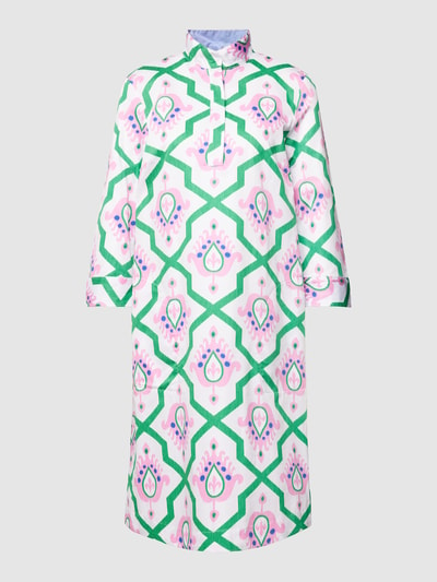 Christian Berg Woman Knielanges Hemdblusenkleid aus Baumwolle mit Allover-Print Grass 2