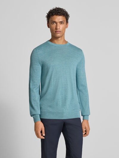 Christian Berg Men Regular Fit Longsleeve aus Merino-Mix Schilf Melange 4