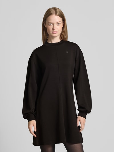 Scotch & Soda Knielange jurk met labeldetail Zwart - 4