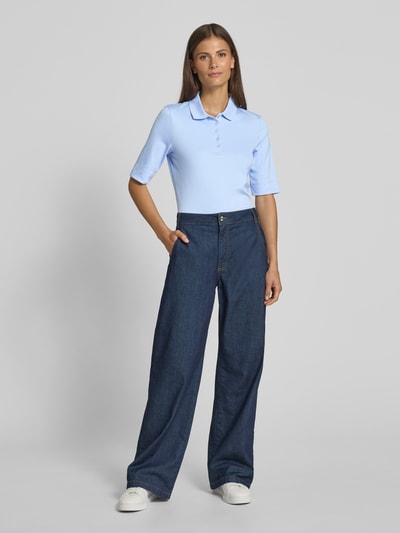 Christian Berg Woman Poloshirt mit kurzer Knopfleiste Bleu 1