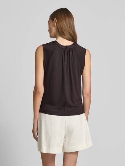 OPUS Top met plooien, model 'Iraffi' Donkerbruin - 5