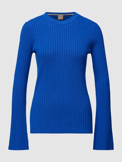 BOSS Longsleeve mit Strickmuster Modell 'FLORI' Royal 2