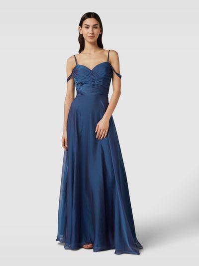 Luxuar Abendkleid in Wickel-Optik Blau 4