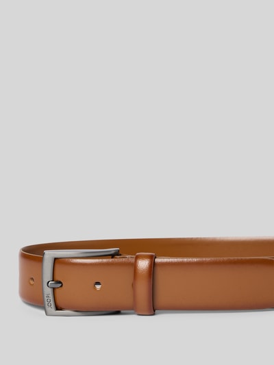 Produktfoto, Gürtel mit Dornschließe von JOOP! Collection aus braunem, echtem beschichtetem Leder, klassische Passform, Breite 3 cm.