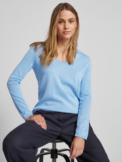 Tom Tailor Pullover aus Baumwoll-Viskose-Mix Hellblau Melange 3