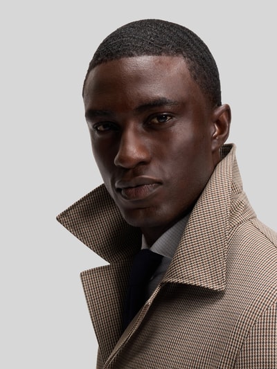 BOSS Slim fit lange jas van wol Beige - 3