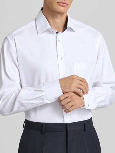 ETERNA Comfort fit zakelijk overhemd van katoen met kentkraag Wit - 3