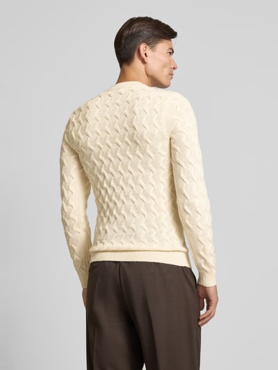 Casual Friday Strickpullover mit Zopfmuster Modell 'VINBORG' Offwhite 5