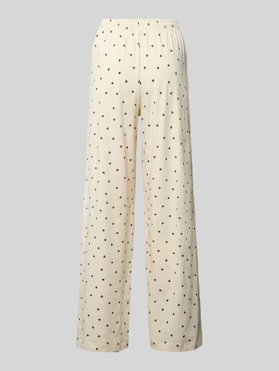 Produktfoto, Relaxed Fit Pyjama-Hose aus reiner Baumwolle von Jake*s Casual in Creme mit Allover-Muster, elastischem Bund und Jersey-Stretch.