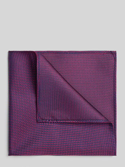 Produktfoto, Einstecktuch aus Seide mit Strukturmuster von Monti in Lila und Blau, quadratisch, 27x27 cm, feine Struktur, Herren-Accessoire