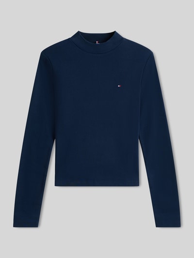 Tommy Hilfiger Slim Fit Langarmshirt aus reiner Baumwolle Marine 2