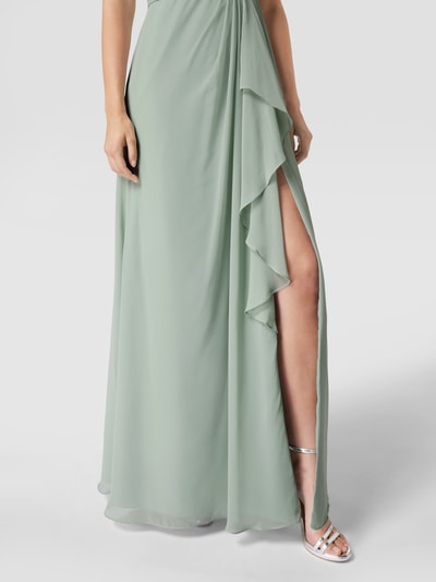 Luxuar Abendkleid mit Taillenband Mint 3