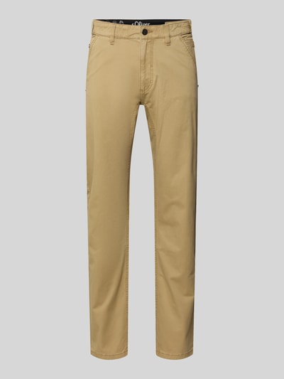 s.Oliver RED LABEL Chinos o kroju regular fit z mieszanki bawełny Camel 2