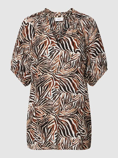 Saint Tropez Bluse mit Animal-Print Modell 'Tessa' Mittelbraun 2