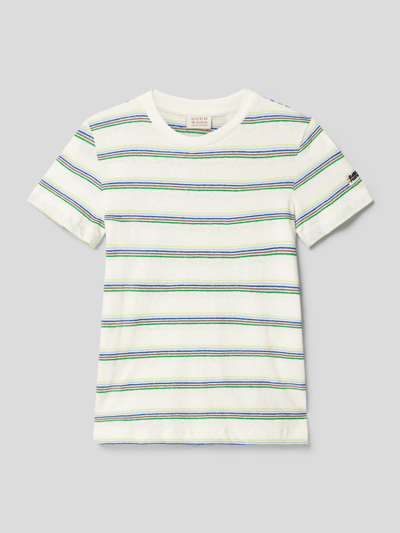 Scotch & Soda Relaxed fit T-shirt met streepmotief Lichtblauw - 1