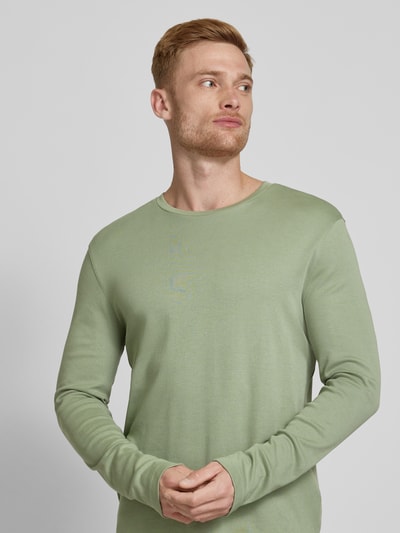 Christian Berg Men Longsleeve mit geripptem Rundhalsausschnitt Schilf 3