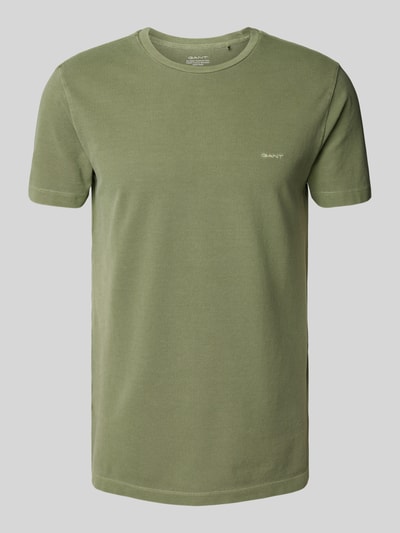 Gant T-Shirt mit Label-Stitching Schilf 2